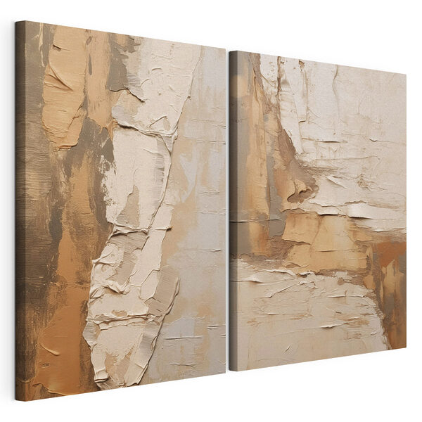 Textured layers in warm hues