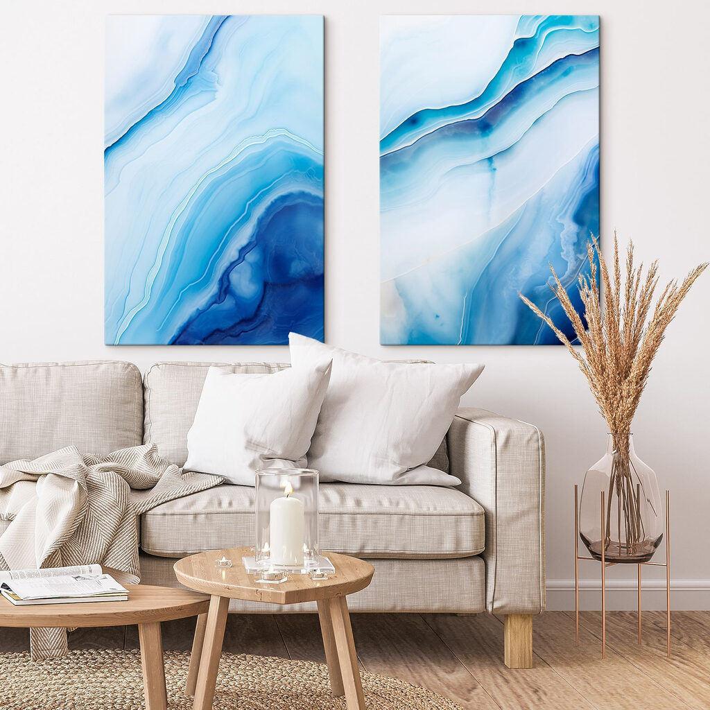 Flowing waves of deep blue hues