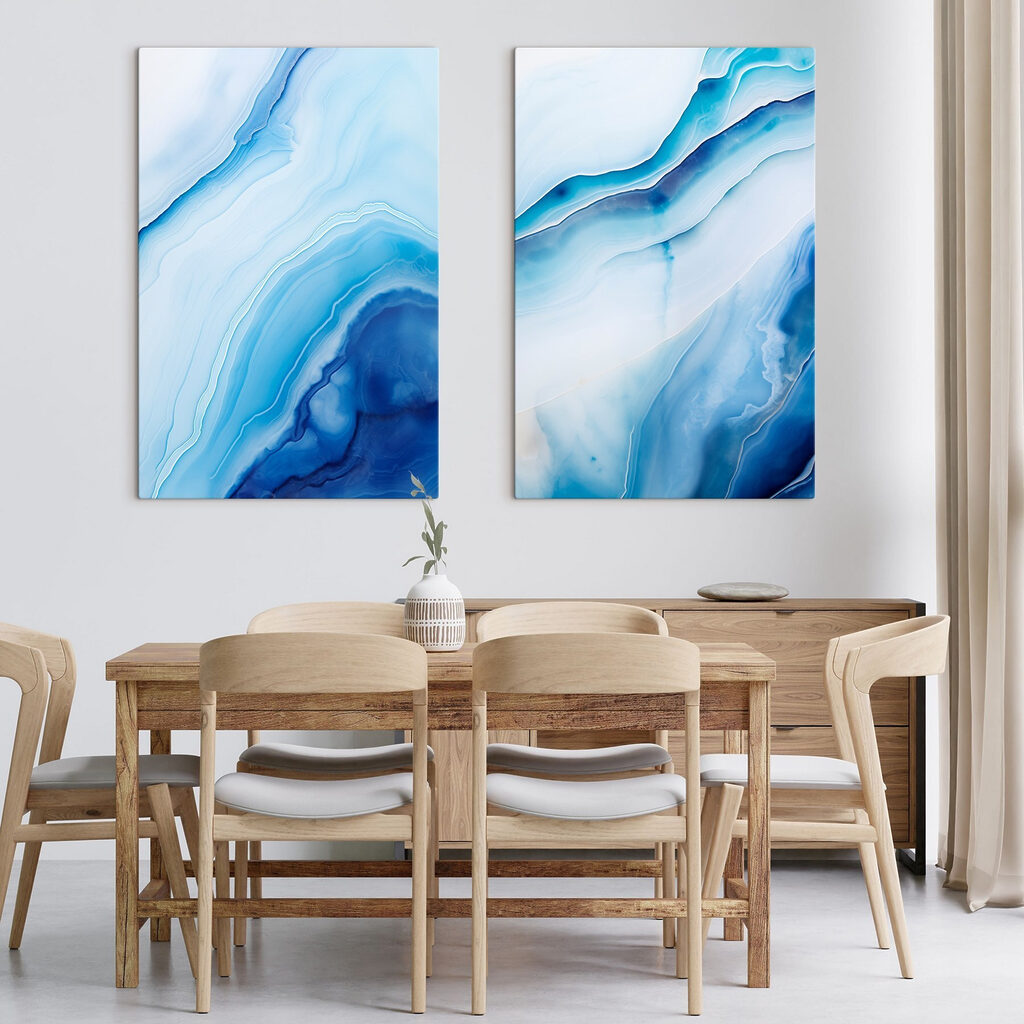 Flowing waves of deep blue hues