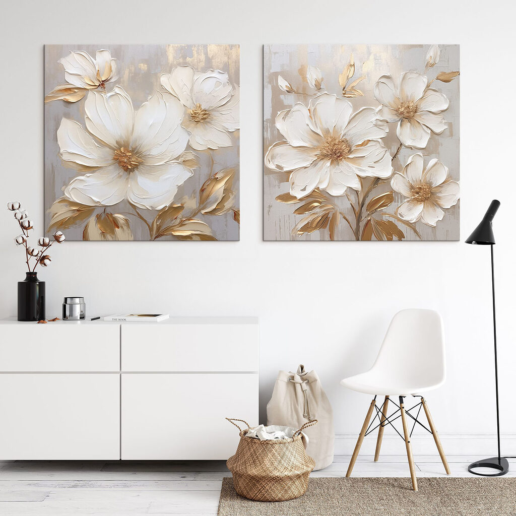 Blooming flowers in soft tones
