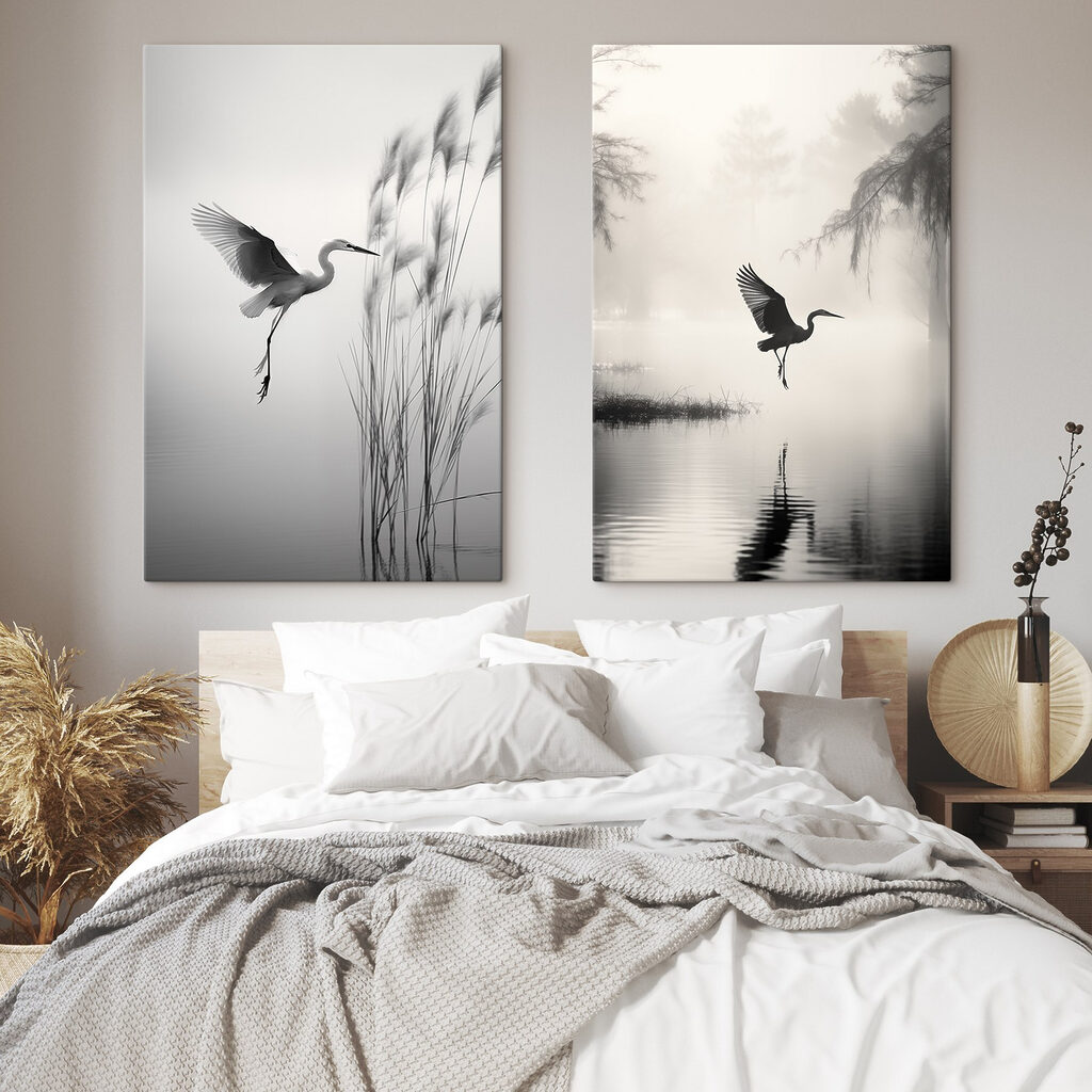 Bird flying over water