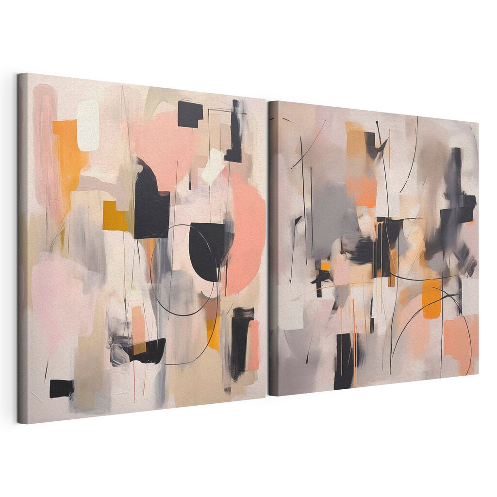 Two paintings of different colors