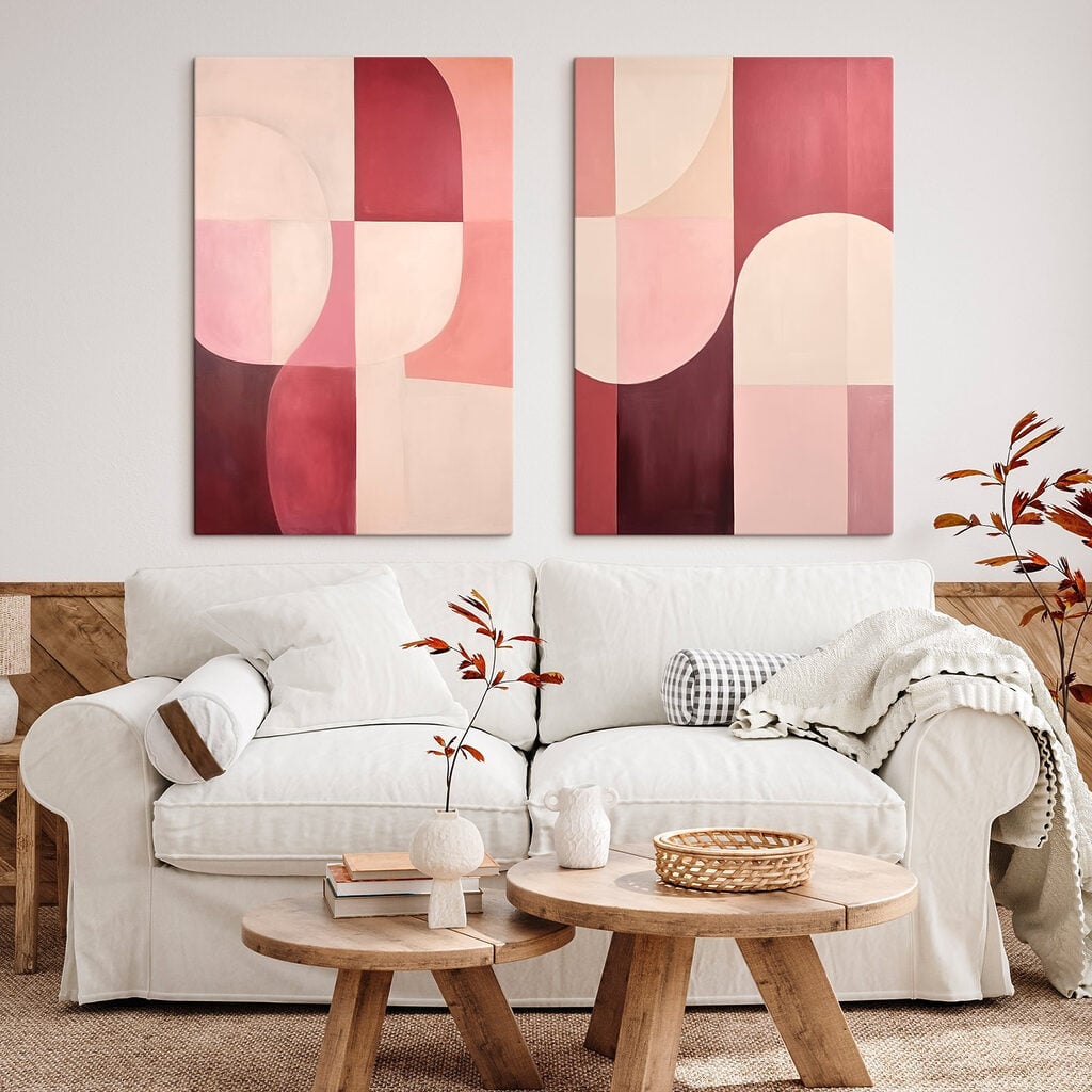 Two paintings of different colors
