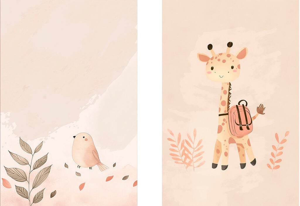 Giraffe and bird