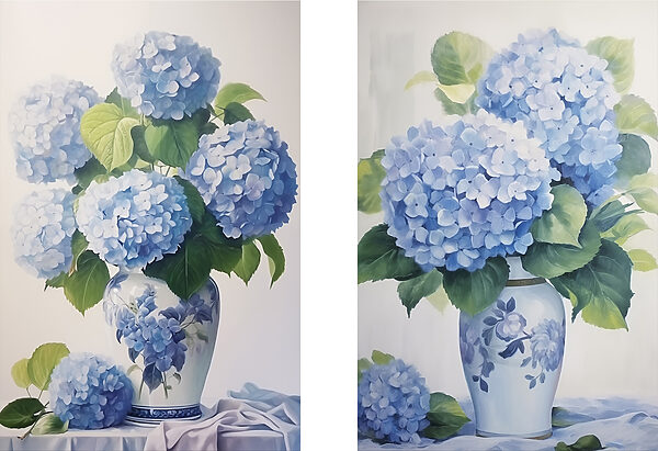 Painting of flowers in a vase