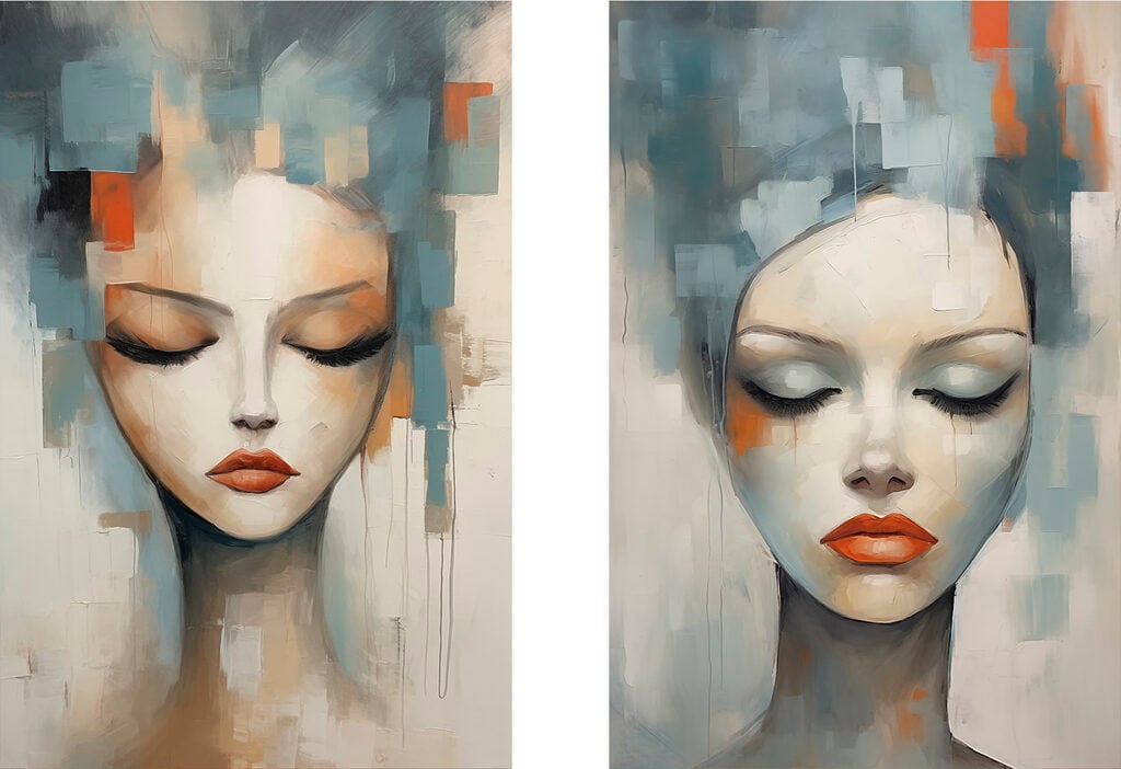 Painting of a woman's face