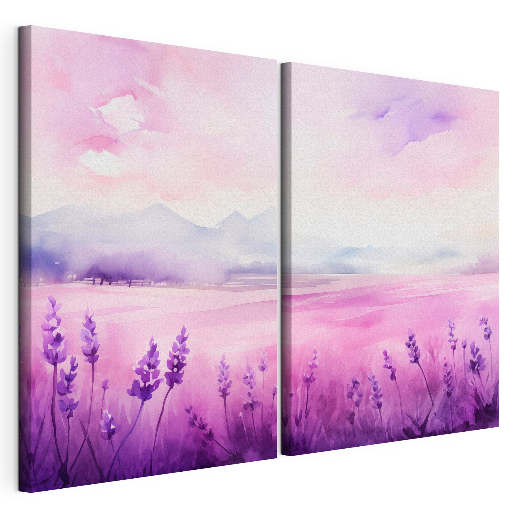 Painting of a lavender field