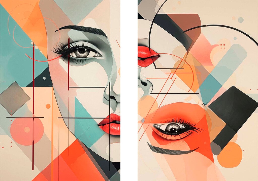 Collage of a woman's face