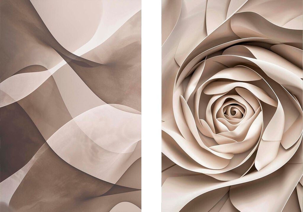 Soft curves meet elegant floral design