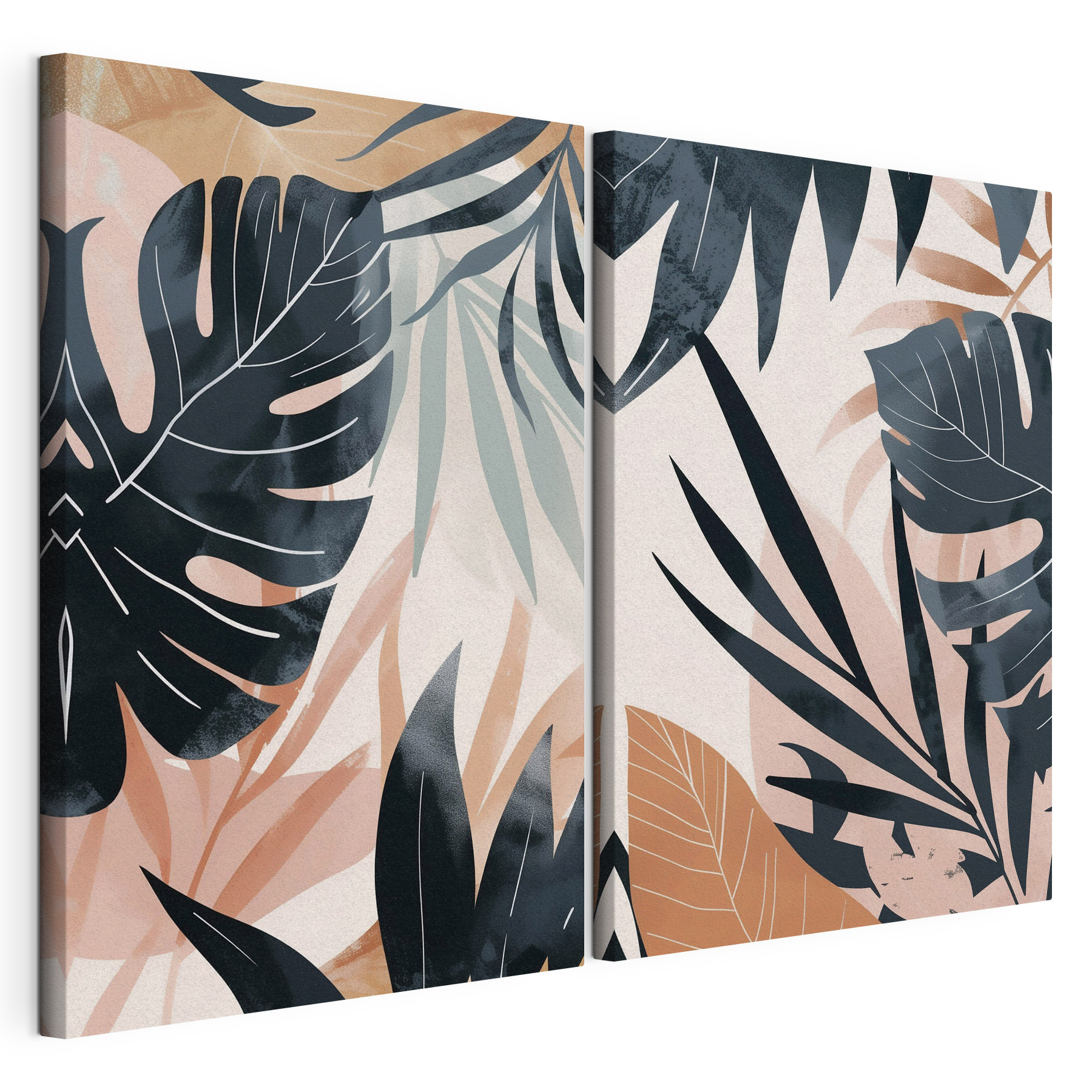- Tropical foliage in soft colors