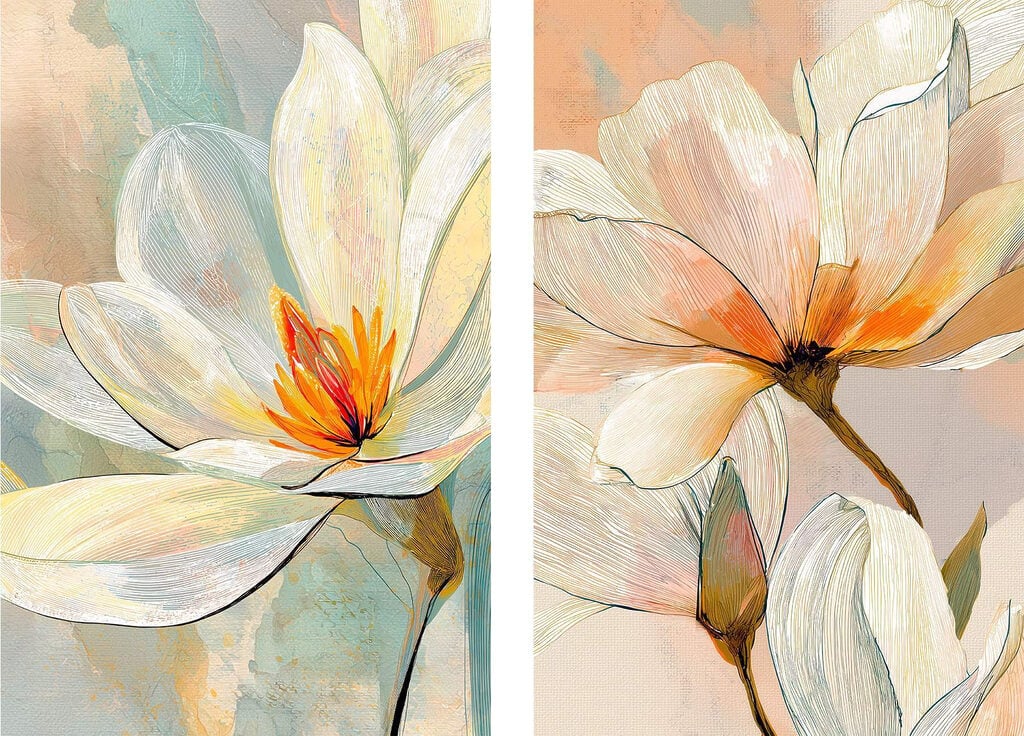 Delicate blooms in soft hues