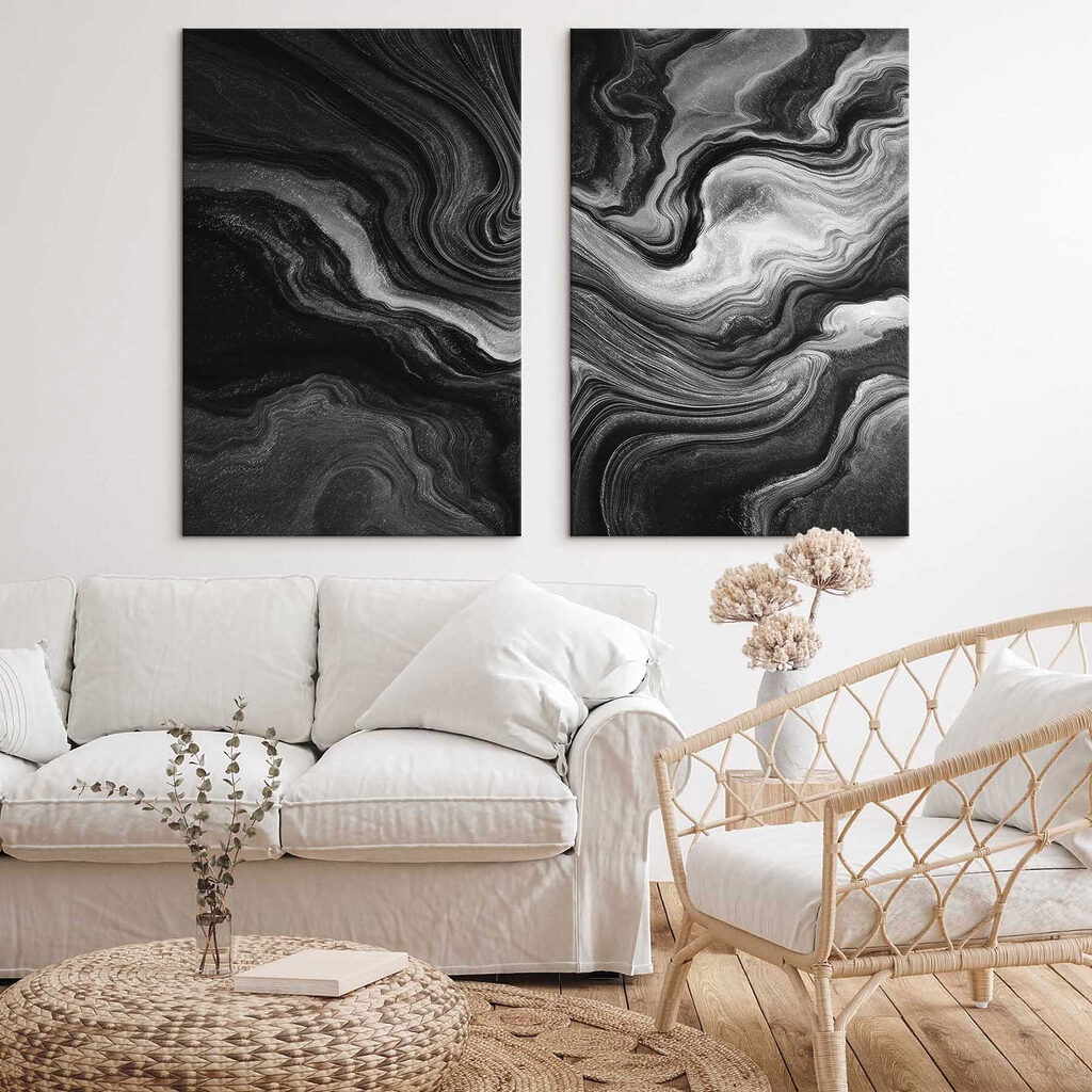 Black and white swirls