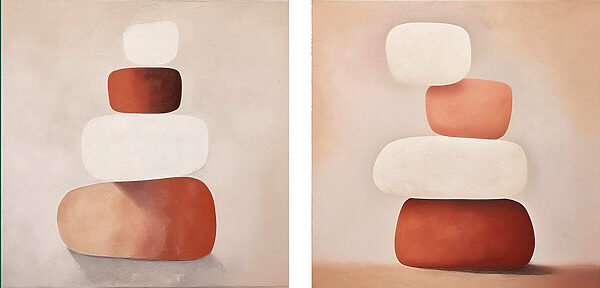 Painting of stacked objects
