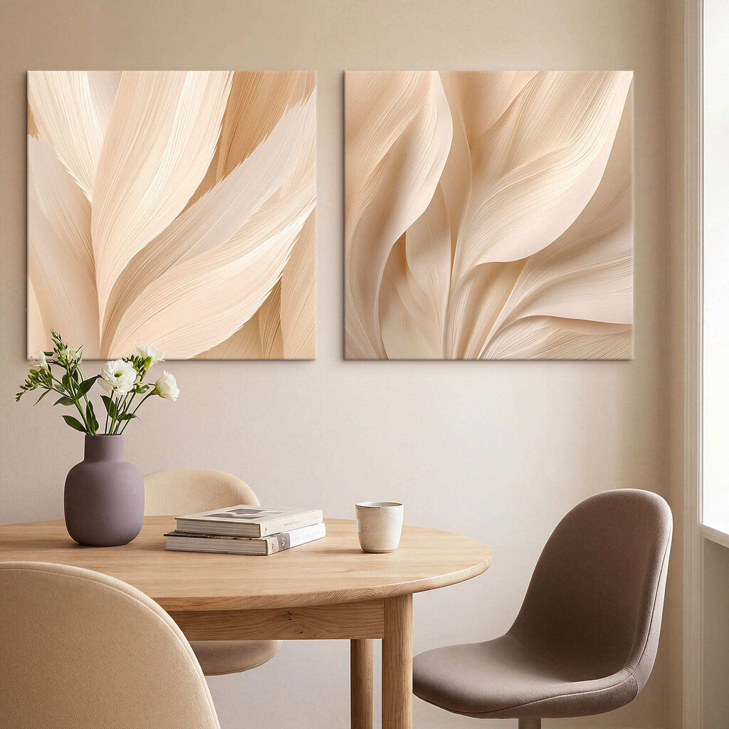 Delicate curves in soft tones
