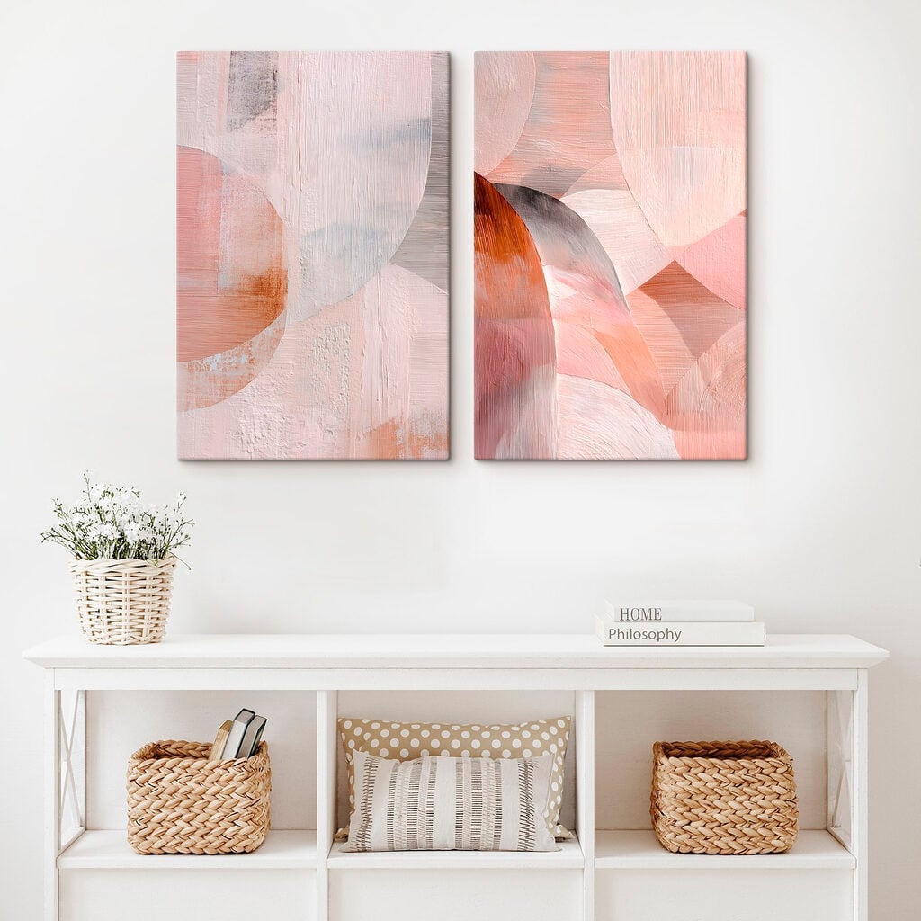 Soft hues and flowing shapes combine