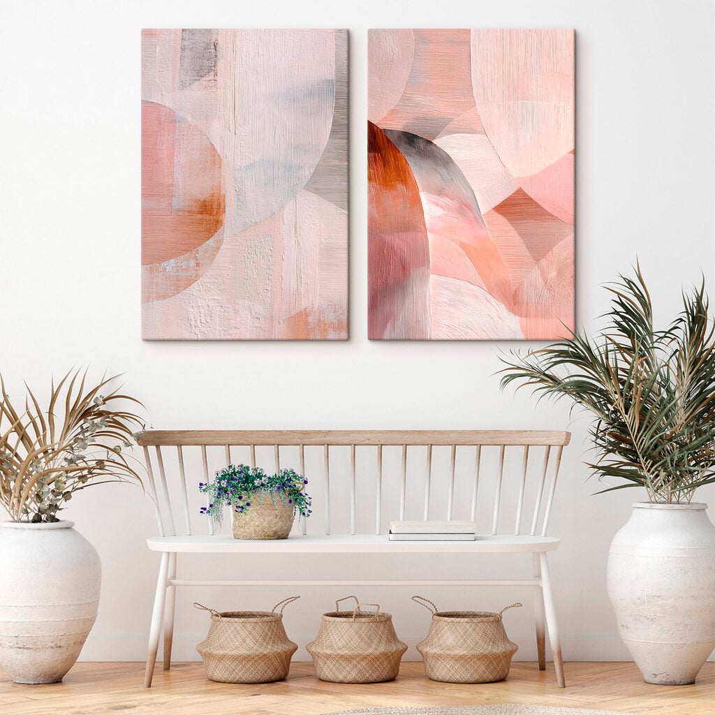 Soft hues and flowing shapes combine