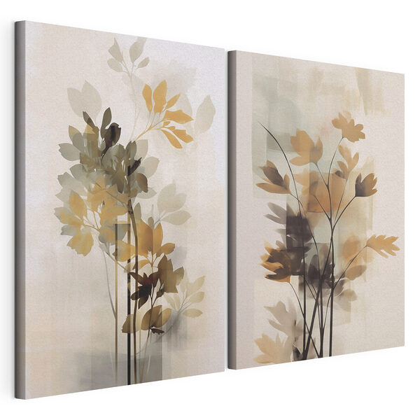 Painting of flowers and leaves