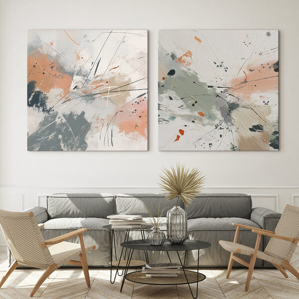 Dynamic splatters of color converge here
