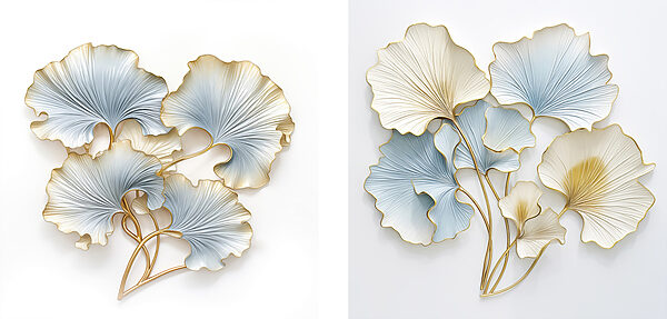 Delicate leaves in soothing colors