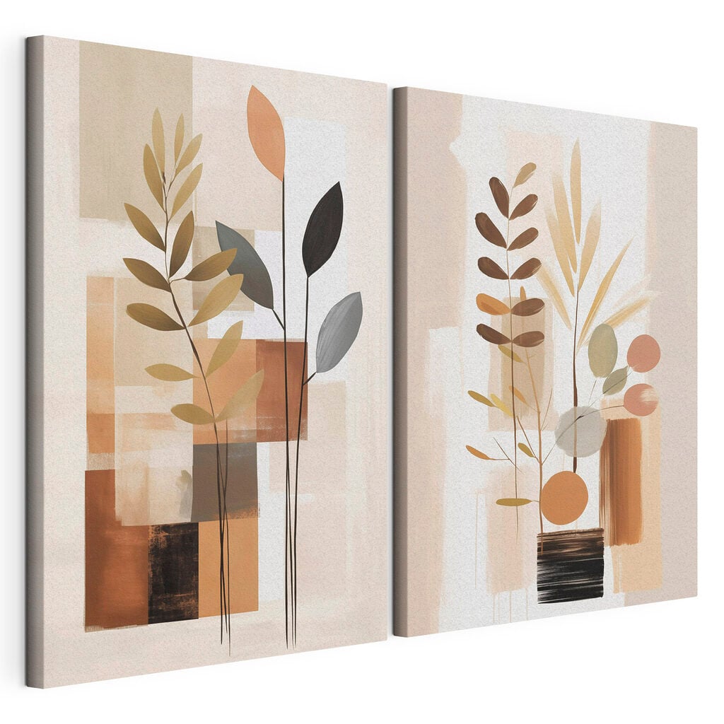 Painting of plants and squares