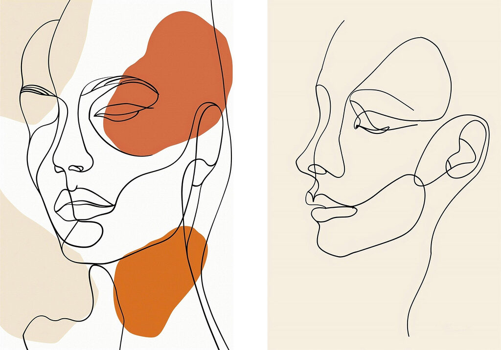 Drawing of a woman's face