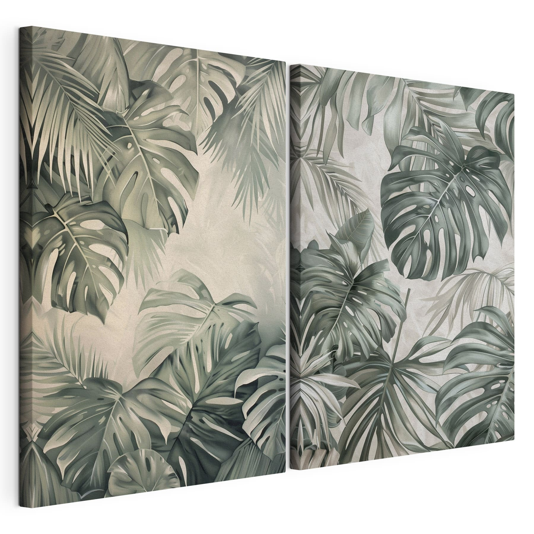 Lush green leaves in soft tones