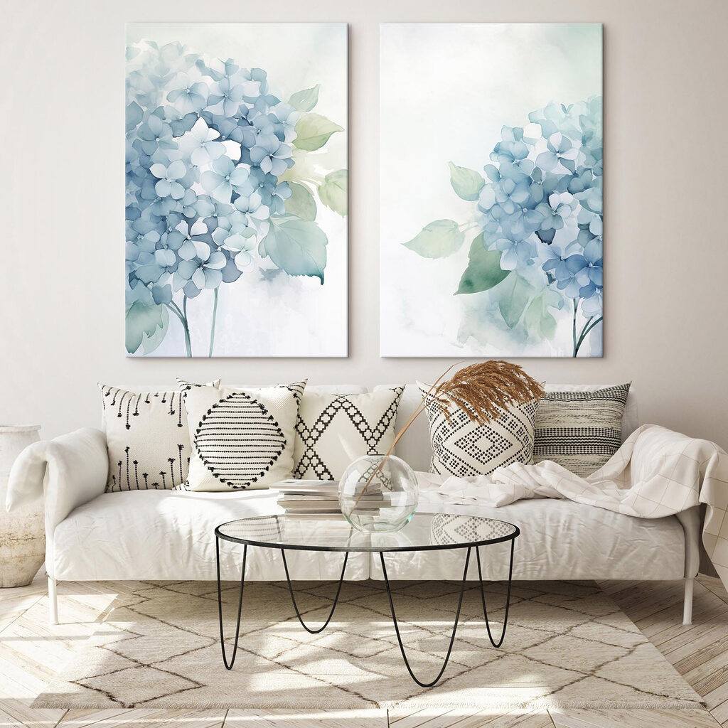 Painting of flowers and leaves