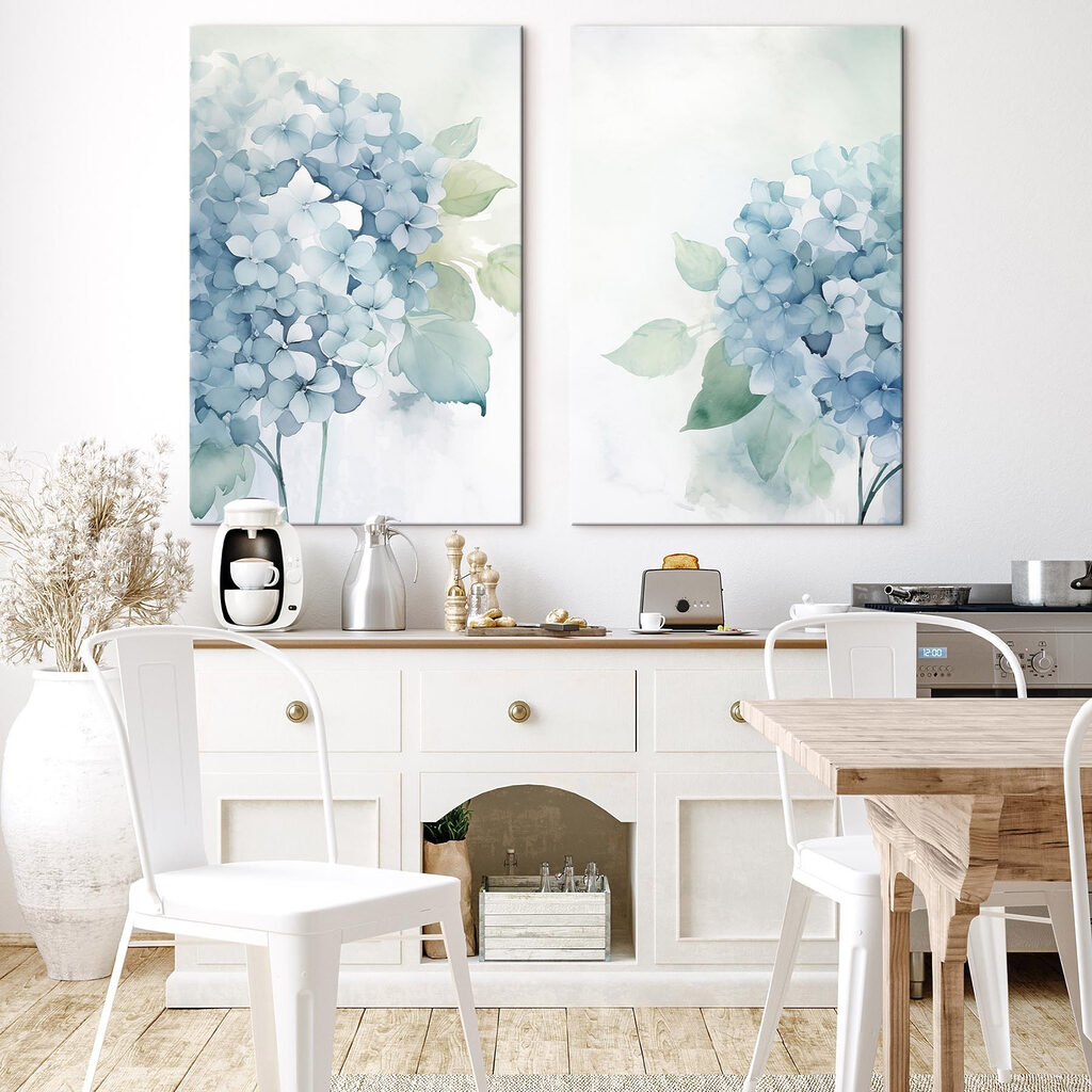 Painting of flowers and leaves