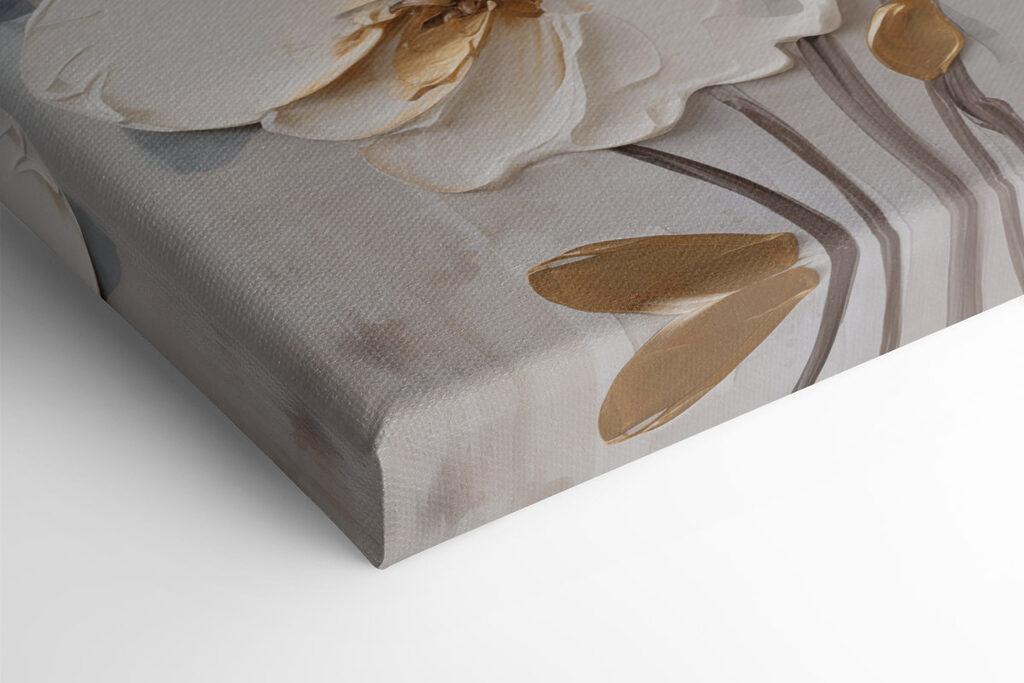 Painting of flowers on a grey background
