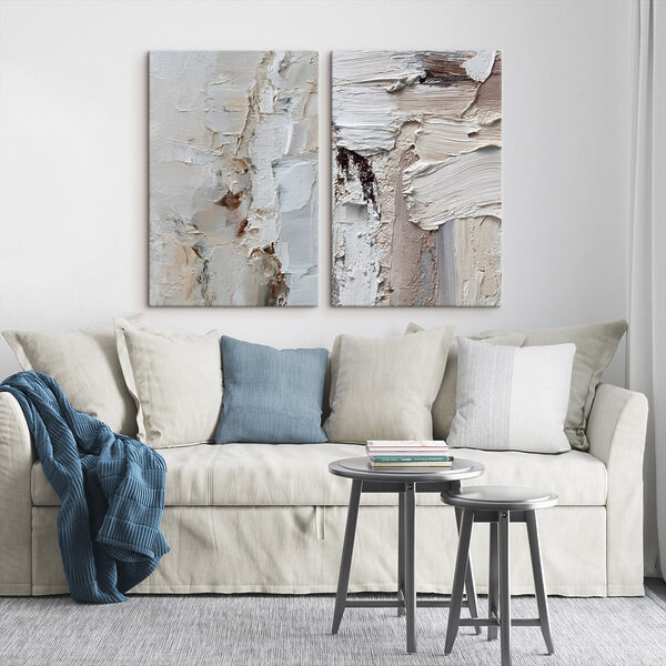 Soft tones and flowing textures blend