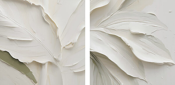 Beautifully crafted leaves in varying shades