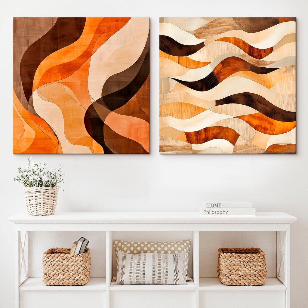 Flowing shapes in warm tones
