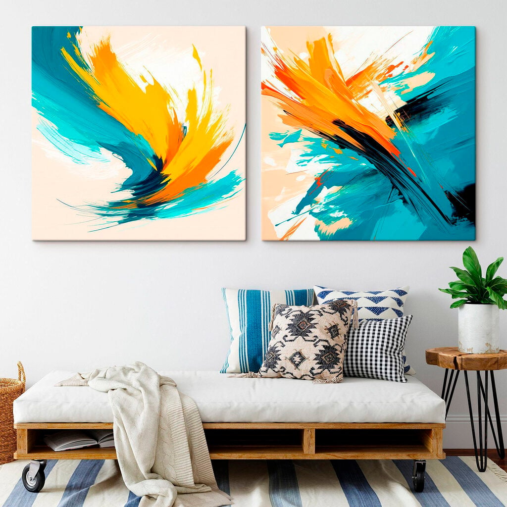 Two art pieces of paint