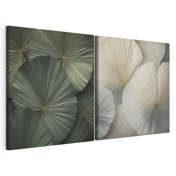 - Intricate fans in soft colors