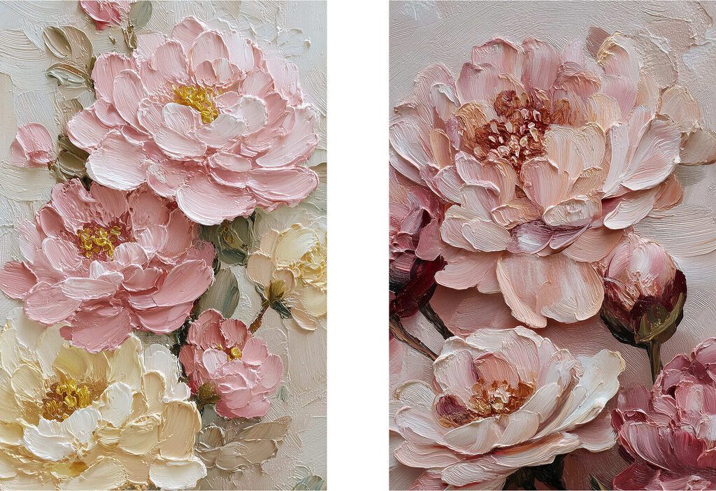 Blooming petals in soft hues