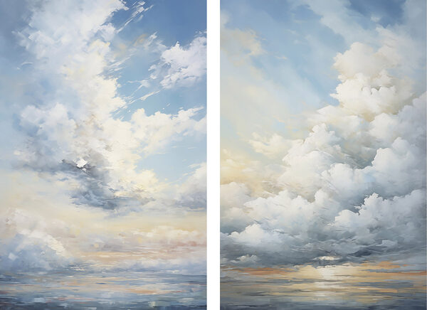 Painting of clouds in the sky
