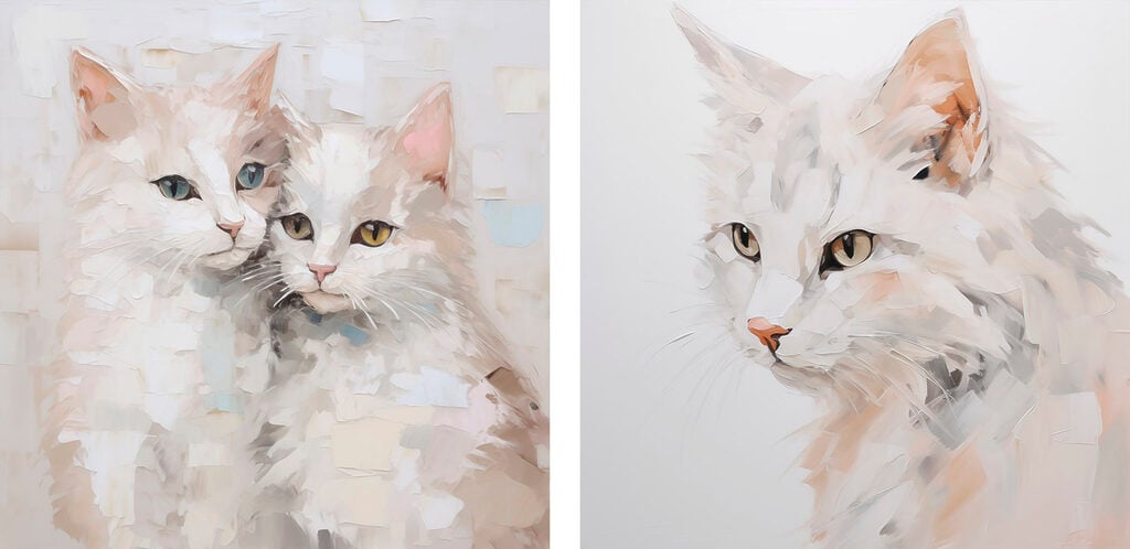 Two cats paintings