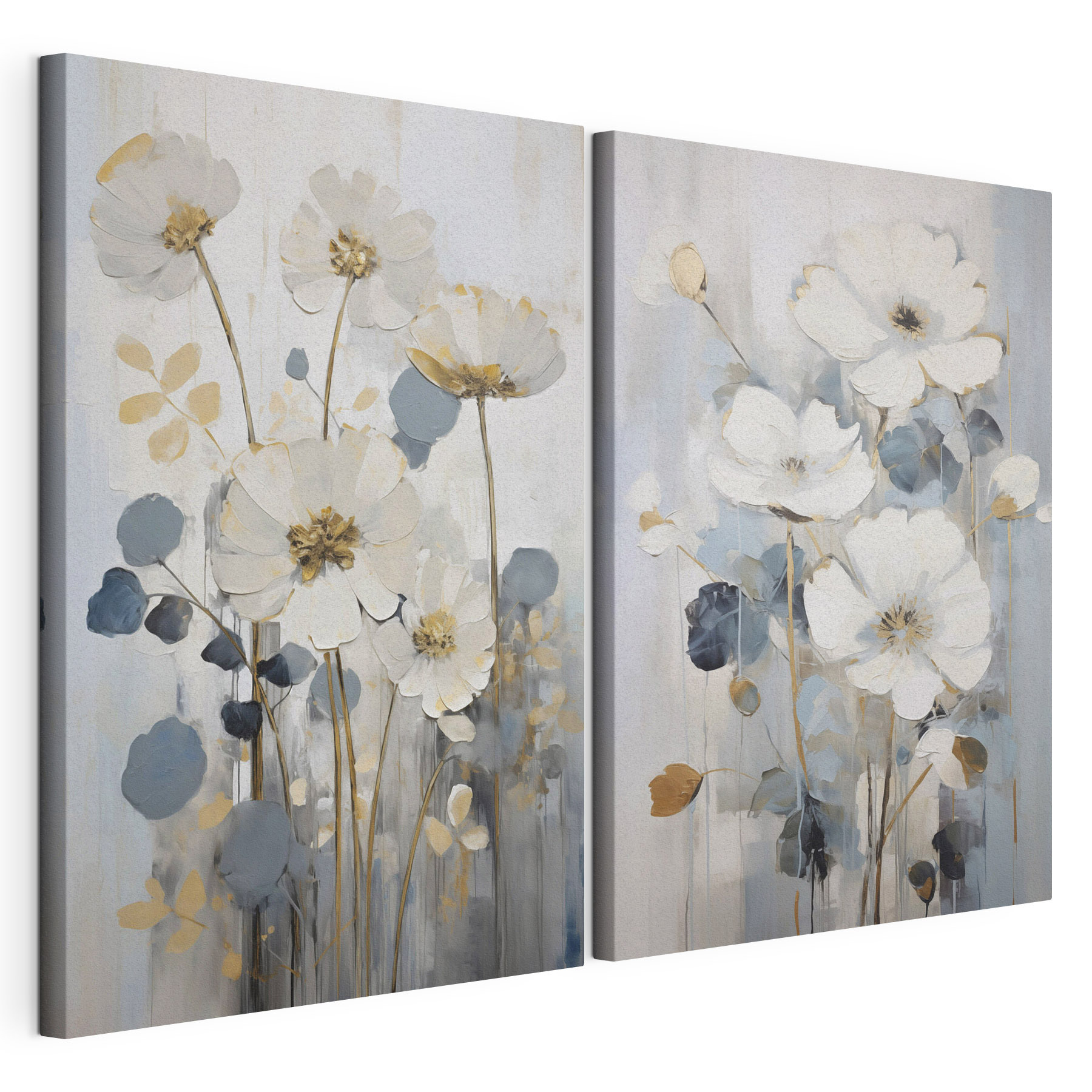 Painting of flowers and leaves