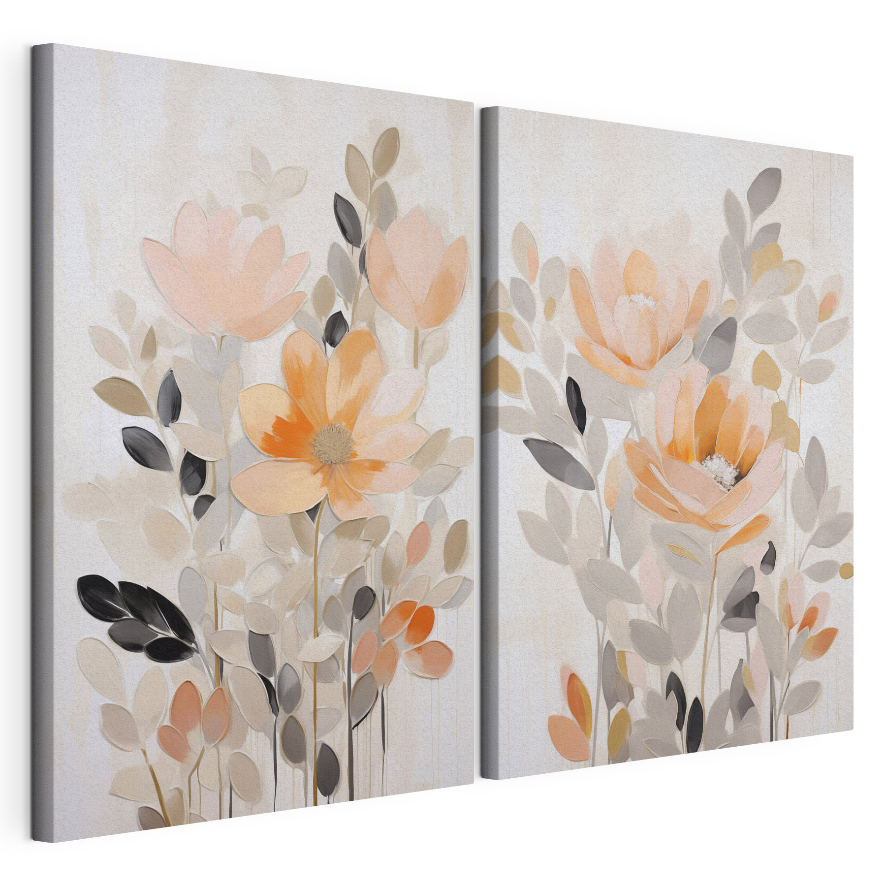 Painting of flowers and leaves