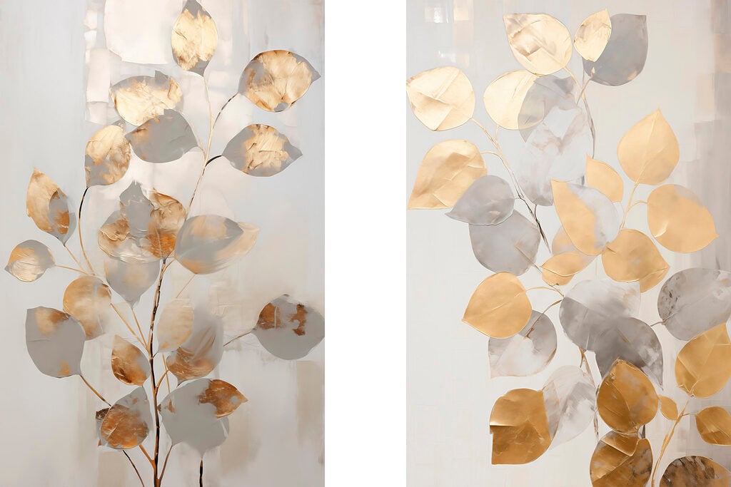 - Elegant leaves in soft hues
