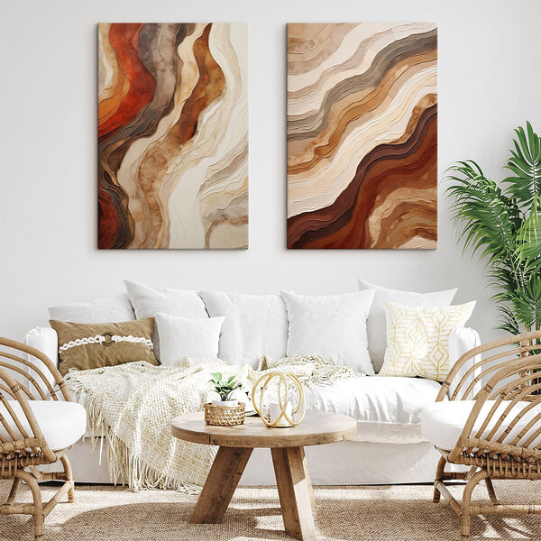 Flowing forms in earthy tones