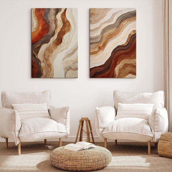 Flowing forms in earthy tones