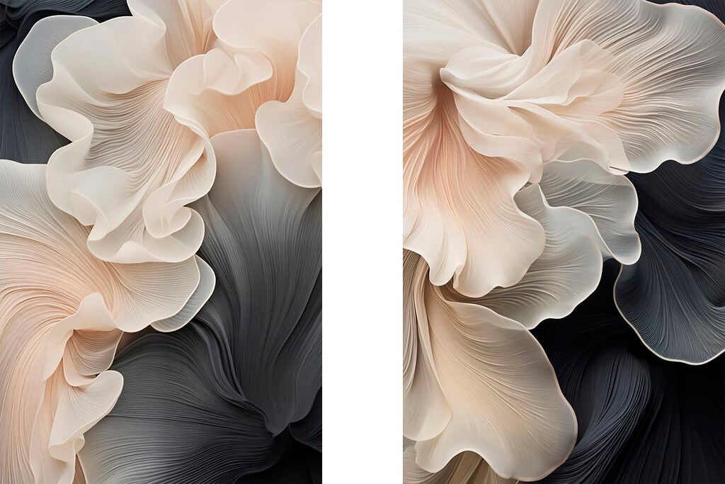 - Flowing lines in soft hues