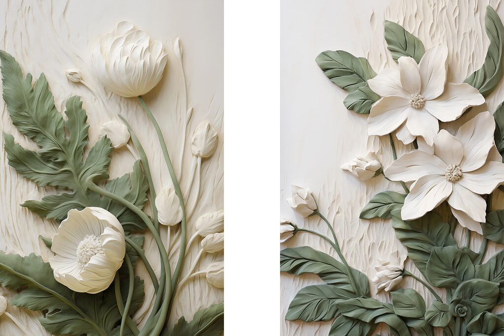 Elegant floral designs in soft hues