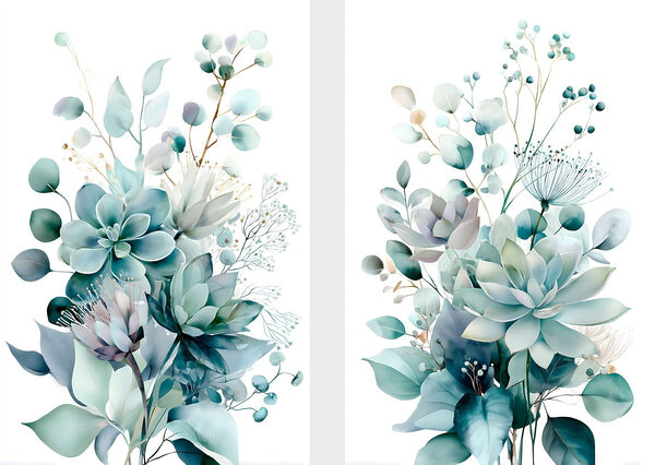 Delicate greenery in soft hues