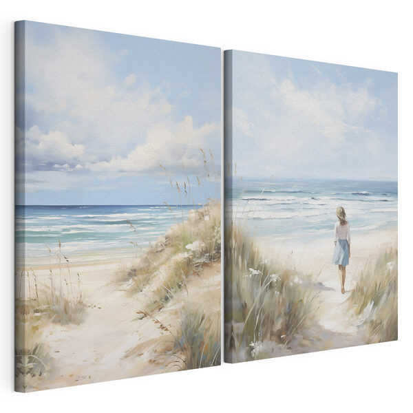 Woman walking on a beach