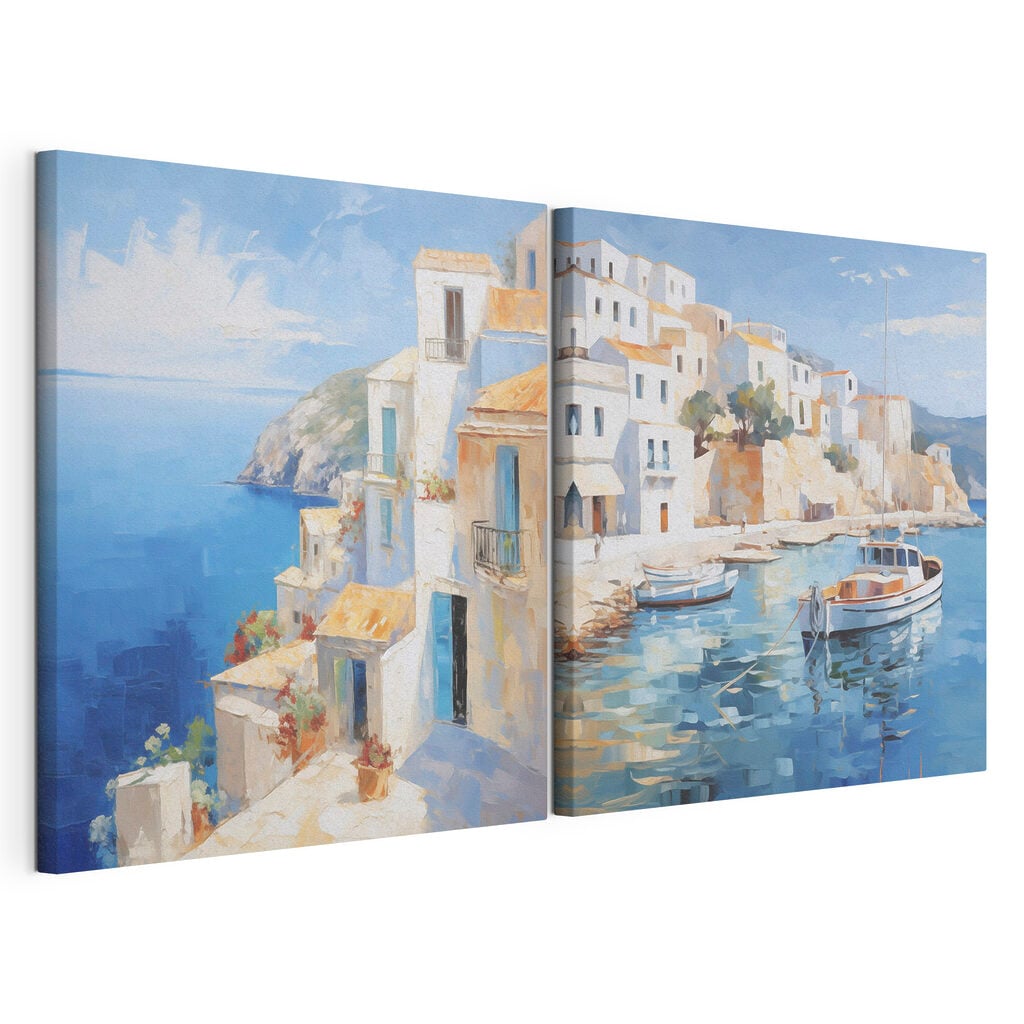 Painting of a boat in the water