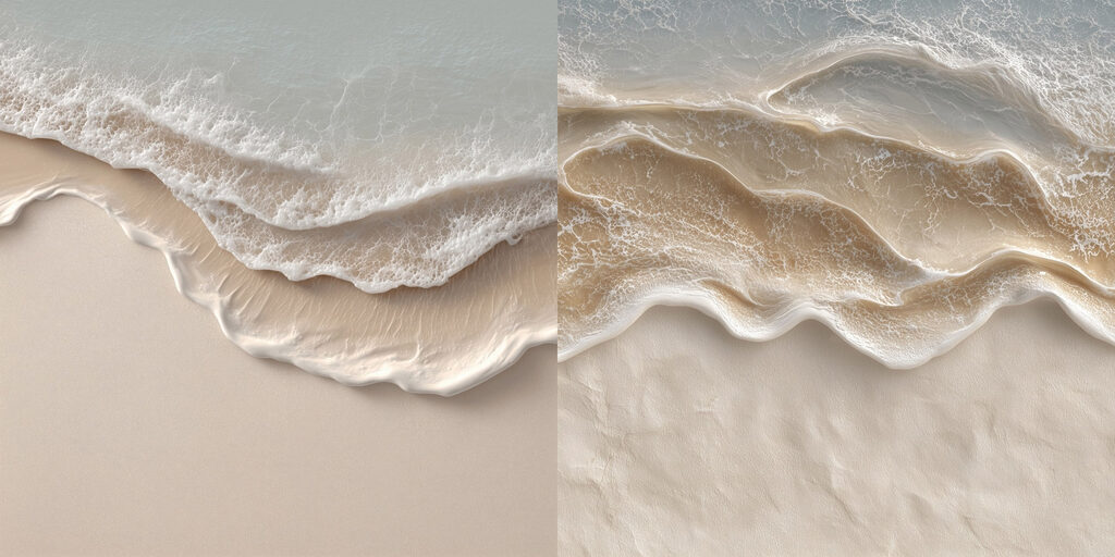 Gentle waves caressing sandy shores