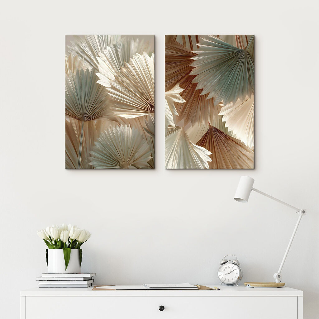 Collage of fan shaped leaves