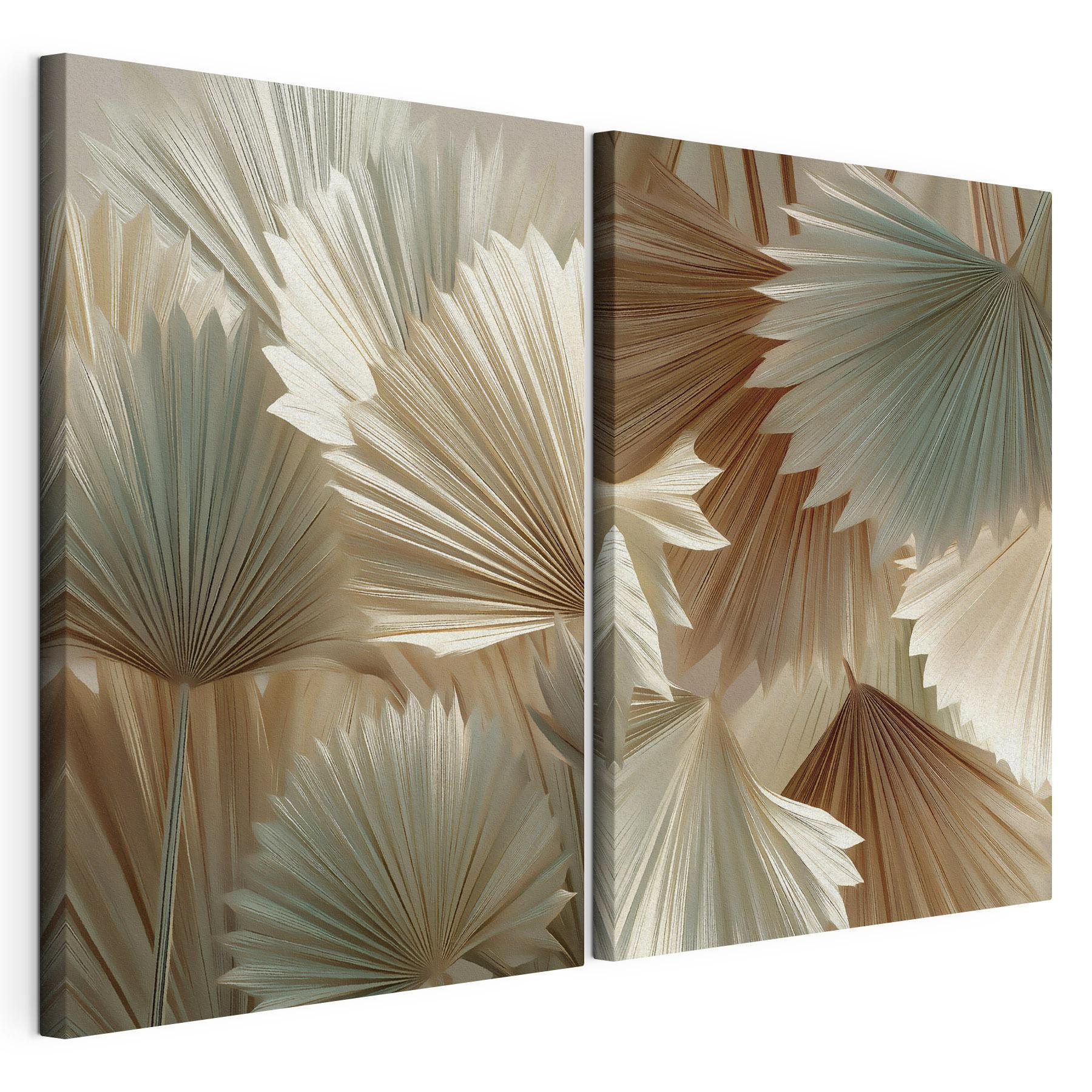 Collage of fan shaped leaves